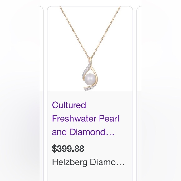 Helzberg 14K pearl/ diamond necklace - Picture 7 of 7